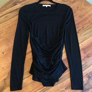 NEW Vanessa Bruno Black Long Sleeve Blouse Size M